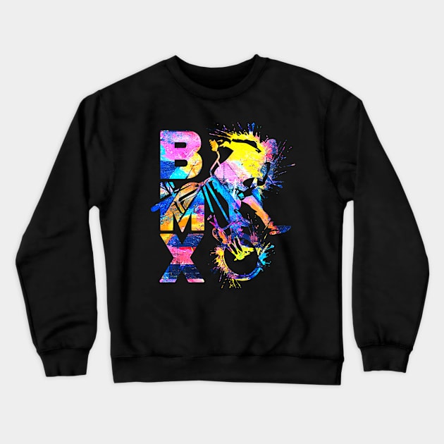 Colorful Bmx Apparel | Bmx Bike Crewneck Sweatshirt by BabyYodaSticker